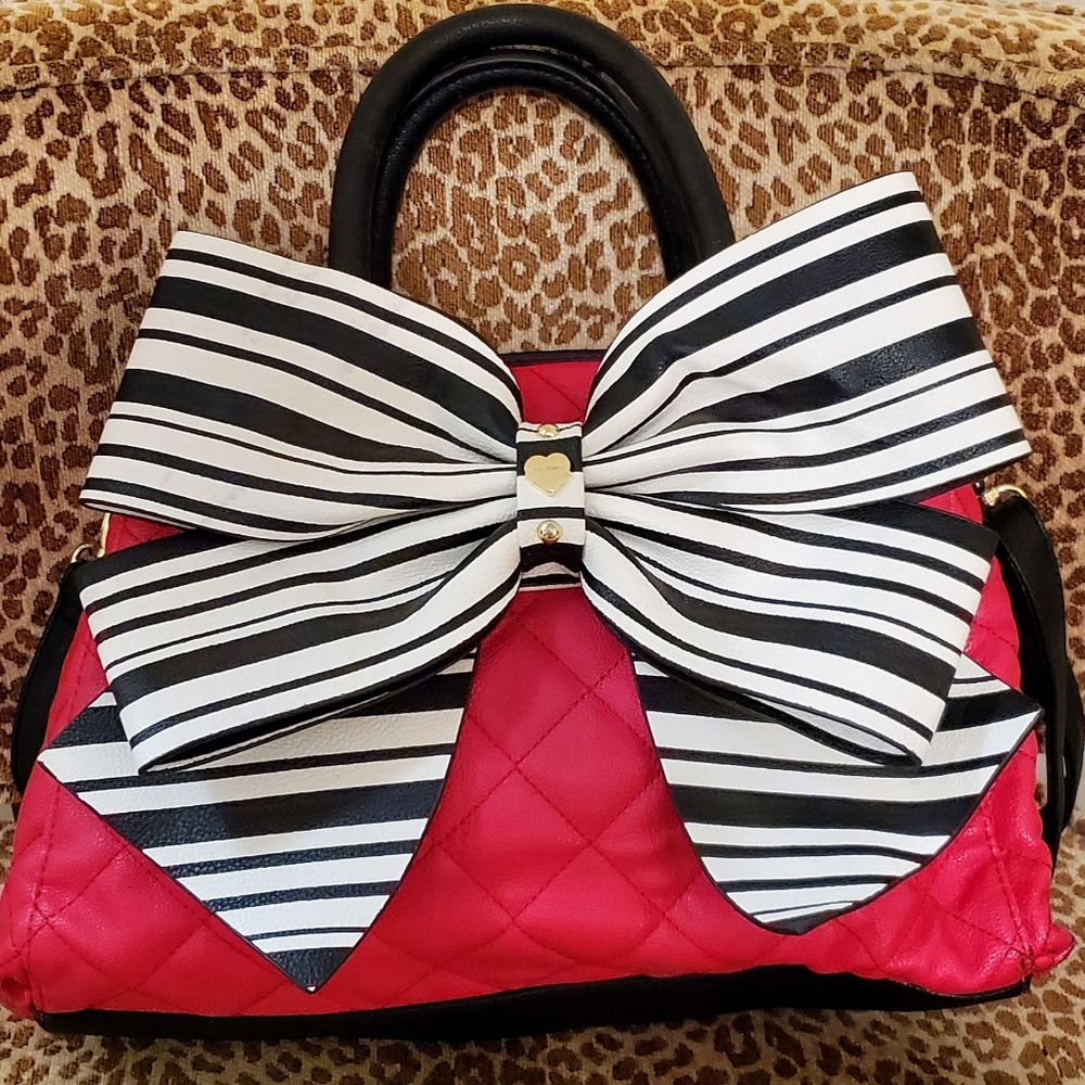 Betsey Johnson Hot Pink Big Bow Bag
